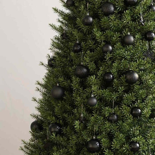 vidaXL 111-delige Kerstballenset polystyreen zwart