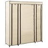 vidaXL Kledingkast met vakken en stangen 150x45x176 cm stof cr&egrave;me
