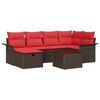vidaXL Tuin Sofa Set met kussen met opslag 7 pcs Poly riet