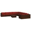 vidaXL 11-delige Loungeset met kussens poly rattan bruin