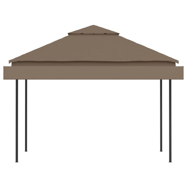 vidaXL Prieel met uitschuifbare daken 180 g/m² 3x3x2,75 m taupe