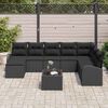 vidaXL Tuin Sofa Set met kussen 9 pcs Zwart Poly riet