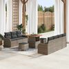 vidaXL Tuin Sofa Set met kussen met opslag met kussen 10 pcs Grijs