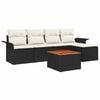 vidaXL Tuinbankenset 6 st Zwart en Cr&egrave;me poly rattan