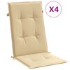 vidaXL Stoelkussens 4 st hoge rug 120x50x4 cm stof gem&ecirc;leerd beige