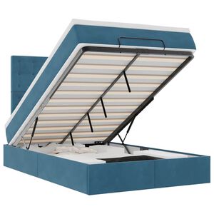 vidaXL Ottoman bed met matrassen 120x190cm fluweel donkerblauw