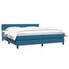 vidaXL Boxspring met matras fluweel donkerblauw 180x220 cm