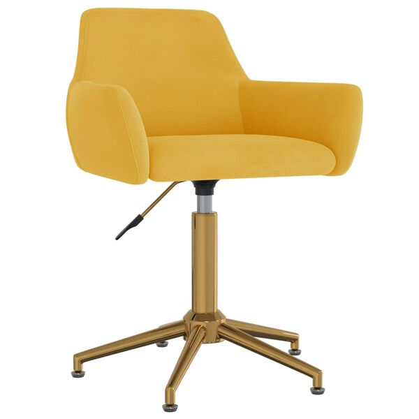 vidaXL Eetkamerstoel draaibaar fluweel geel