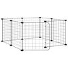 vidaXL Huisdierkooi met 8 panelen en deur, zwart 70x70x35 cm staal