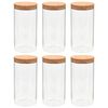 vidaXL Opbergpotten met kurken deksel 6 st 1100 ml glas