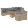 vidaXL 9-delige Loungeset met kussens poly rattan beige
