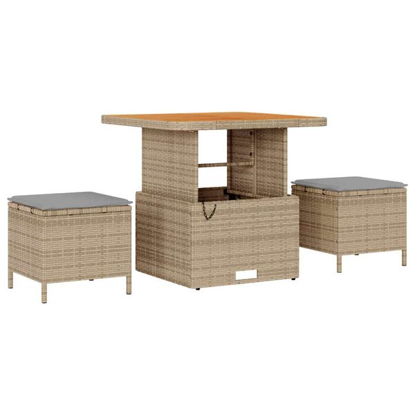 vidaXL Tuinbankenset 8 pcs Beige poly rattan