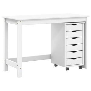 vidaXL Bureau en rollende kast set MOSS 2 st Wit