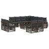 vidaXL Tuinbankenset 12 pcs Grijs en Donkergrijs poly rattan