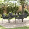 vidaXL Tuin eettafelset 5 pcs Zwart en Grijs PE Rattan