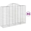 vidaXL Schanskorven 6 st gewelfd 200x50x140/160 cm ijzer