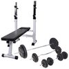 vidaXL Trainingsbank met gewichtenrek en halterset 90 kg