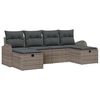 vidaXL Tuin Sofa Set 6 st Grijs poly rattan