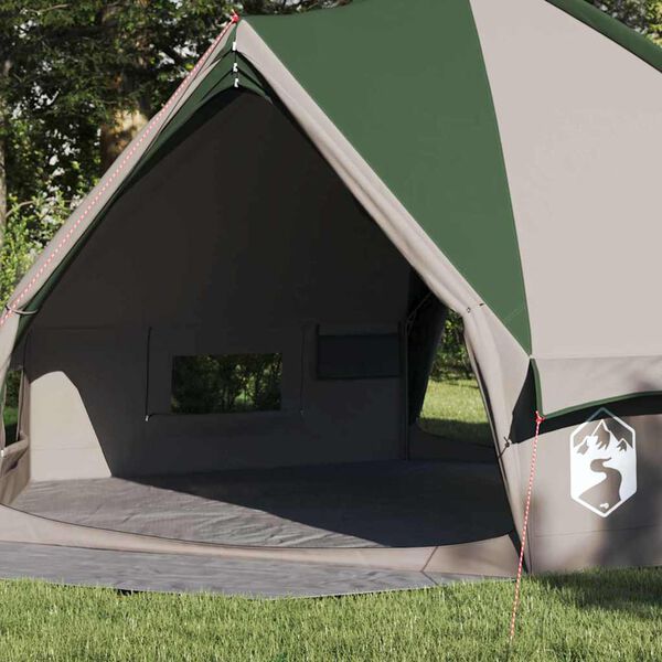 vidaXL Teepee Tent met dak met opslag Groen en Wit 490 x 410 x 210 cm