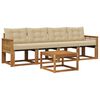 vidaXL Buiten bankenset met kussen 5 pcs Natuurlijk en Beige