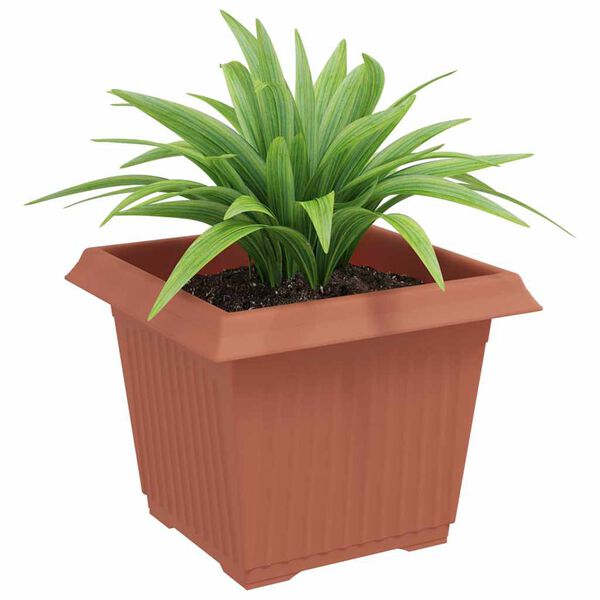 vidaXL Vierkante Bloempot 6 pcs Baksteenrood 23 x 23 x 17,5 cm