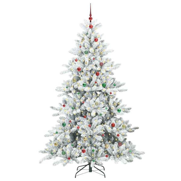 vidaXL Kunstmatige Inklapbare Kerstboom met 300 LED Wit 240 cm PVC