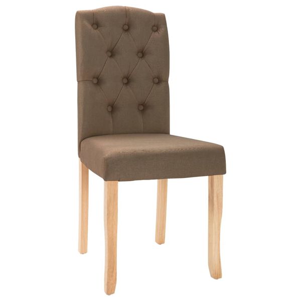 vidaXL Eetkamerstoelen 6 st stof bruin