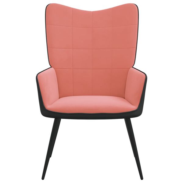 vidaXL Relaxstoel fluweel en PVC roze