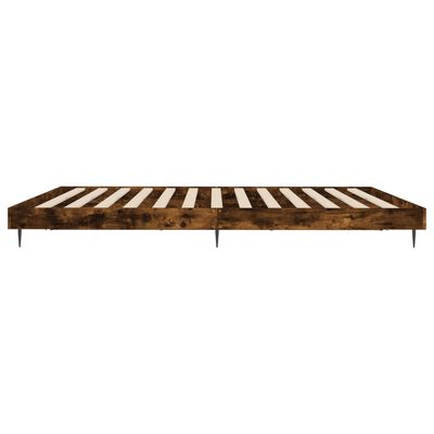 vidaXL Bedframe zonder matras hout gerookt eikenkleurig 150x200 cm