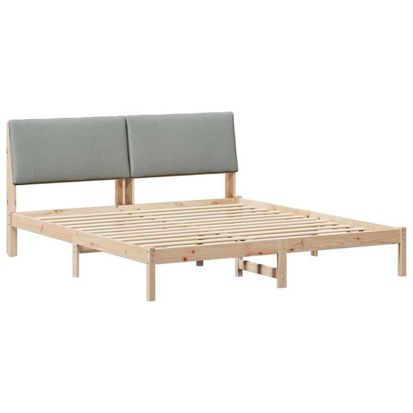 vidaXL Bedframe Bruin en lichtgrijs 180 x 200 cm Massief grenenhout