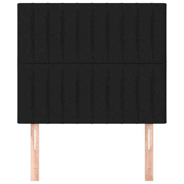 vidaXL Hoofdbord zwart 80x5x118/128 cm stof