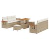 vidaXL Tuinbankenset 9 st Beige poly rattan