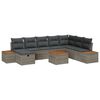 vidaXL Tuin Sofa Set met kussen 9 pcs Grijs Poly riet
