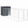 vidaXL Hondenhok met ren 165x659x181 cm gegalvaniseerd staal antraciet