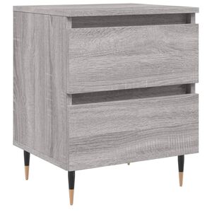 vidaXL Nachtkastje 40x35x50 cm bewerkt hout grijs sonoma eikenkleurig