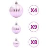 vidaXL Kerstballen 98 st &Oslash;3/4/6 cm roze