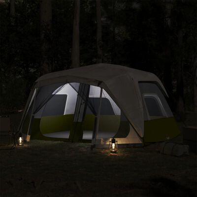 vidaXL Tent met LED 10-persoons snelontgrendeling lichtgroen