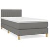 vidaXL Boxspring met matras stof donkergrijs 90x190 cm
