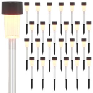 vidaXL Buitenzonne-lampen met grondpin 24 pcs Warmwit 29,5 cm