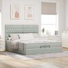 vidaXL Ottoman bed met matrassen 200x200cm fluweel lichtgrijs