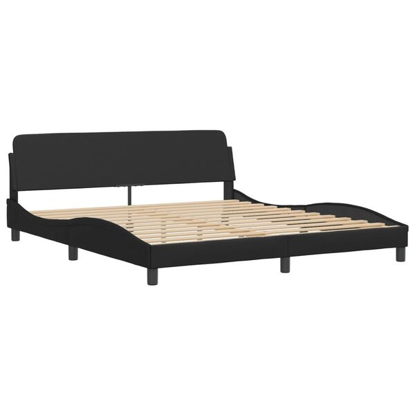 vidaXL Bed met matras "Dover" kunstleer zwart 180x200 cm