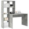 vidaXL Bureau met plank Beton Grijs 138,5 x 55 x 143 cm Bewerkt hout