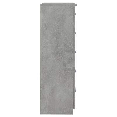 vidaXL Ladekast 71x35x108 cm spaanplaat betongrijs