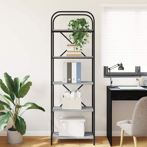 vidaXL Boekenkast Grijs Sonoma 60 x 30 x 183 cm Bewerkt hout