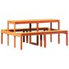 vidaXL Picknicktafel 160x134x75 cm massief grenenhout wasbruin