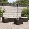 vidaXL Tuin Sofa Set met kussen met opslag 6 pcs Bruin poly rattan
