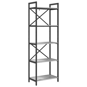 vidaXL Boekenkast 5-laags 56 x 34 x 171 cm Bewerkt hout Grijs Sonoma