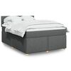 vidaXL Boxspring met matras stof donkergrijs 140x190 cm