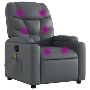 vidaXL Massagestoel van grijs kunstleer