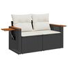 vidaXL 7-delige Loungeset met kussens poly rattan acacia zwart